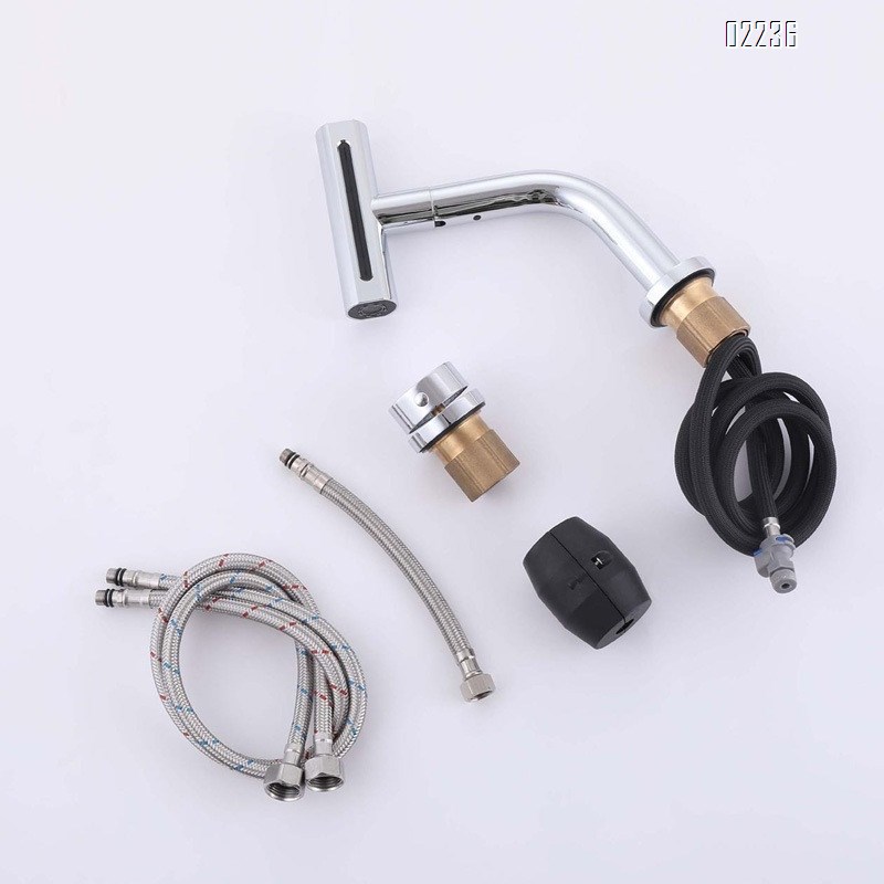 Bathroom Washbasin Splash-Proof Faucet Double Hole Split Pull-Out Hot and Cold Faucet Multi-Function Water Outlet