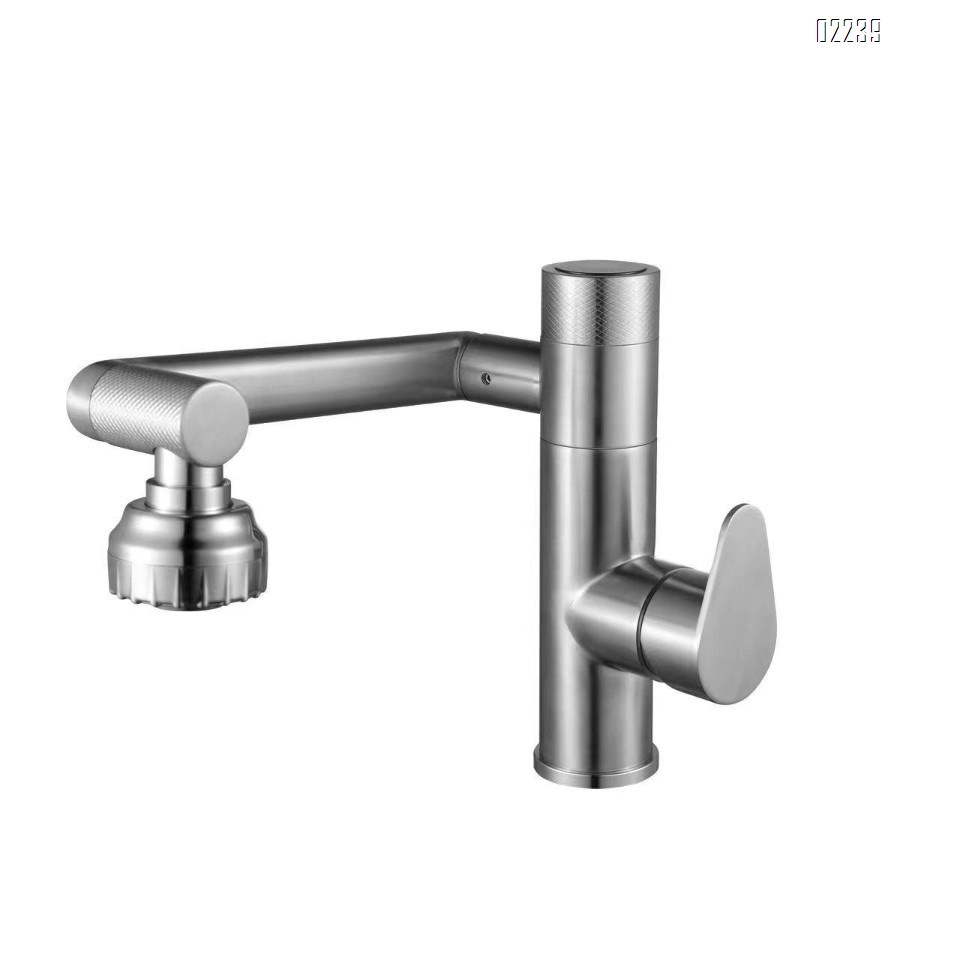 Light Luxury Brushed Gold Hot and Cold Basin Faucet Lucky Cat Household Countertop Basin Wash Basin Water Multi-Function