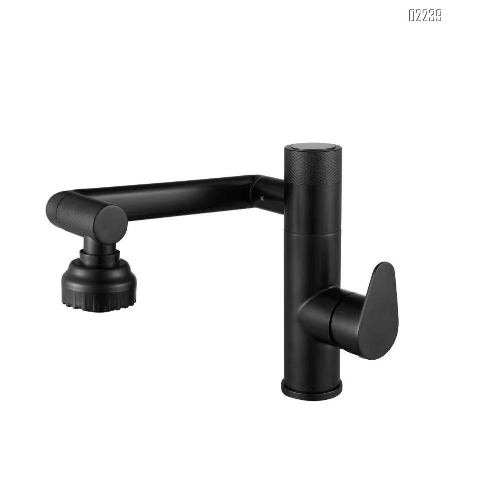 Light Luxury Brushed Gold Hot and Cold Basin Faucet Lucky Cat Household Countertop Basin Wash Basin Water Multi-Function