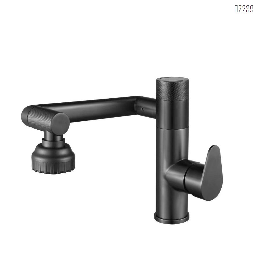 Light Luxury Brushed Gold Hot and Cold Basin Faucet Lucky Cat Household Countertop Basin Wash Basin Water Multi-Function