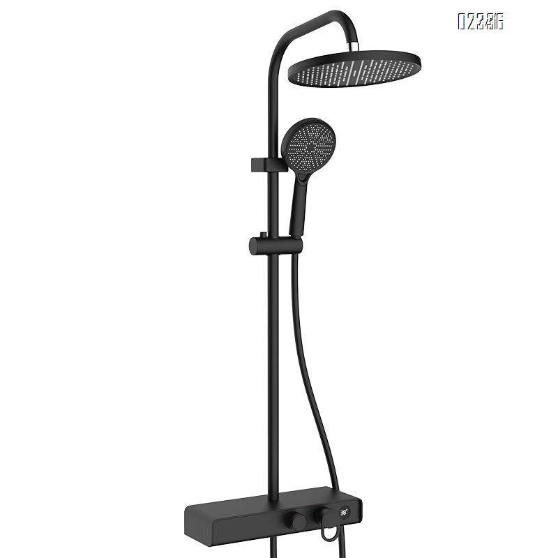 Gun Gray Shower Set for Home Use Hotel Bathroom Shower Set with Ambient Light Complete Set Wholesale