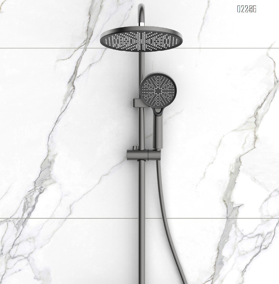 Gun Gray Shower Set for Home Use Hotel Bathroom Shower Set with Ambient Light Complete Set Wholesale