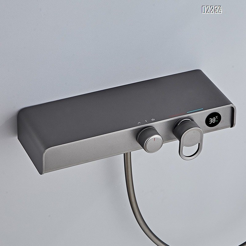 Gun Gray Shower Head Set for Home Use Hotel Bathroom Shower with Light Adjustable lift function