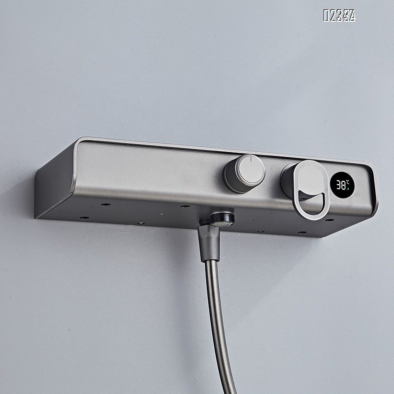 Gun Gray Shower Head Set for Home Use Hotel Bathroom Shower with Light Adjustable lift function