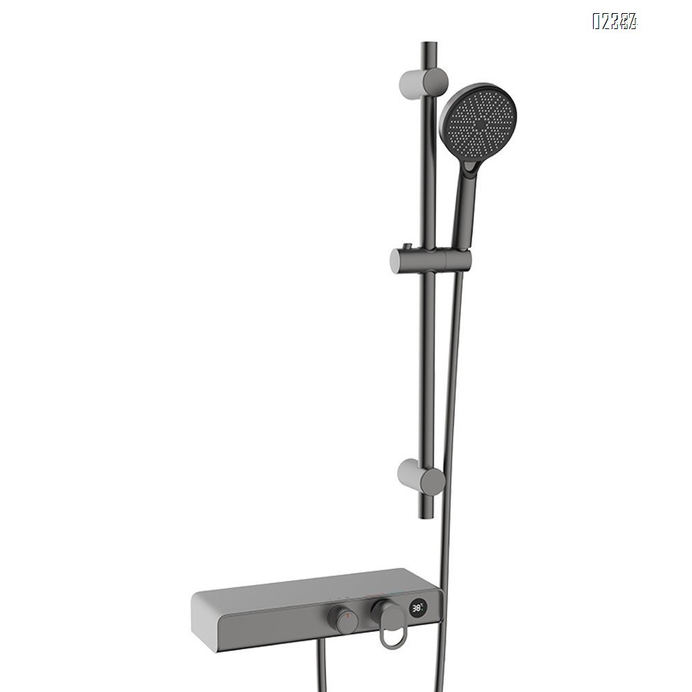 Gun Gray Shower Head Set for Home Use Hotel Bathroom Shower with Light Adjustable lift function