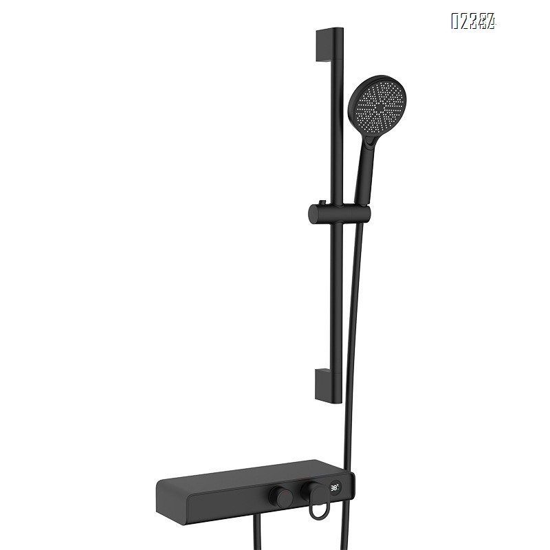 Gun Gray Shower Head Set for Home Use Hotel Bathroom Shower with Light Adjustable lift function