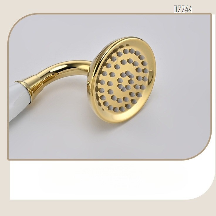 European Luxury Gold Retro Thermostatic Shower Head Set for Home Use Adjustable Brass Tap
