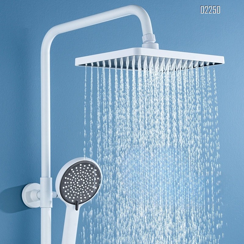 Brass Gun Gray Shower Set with Pressure-Boosting Showerhead for Bathroom and Toilet Piano Digital Display Tap