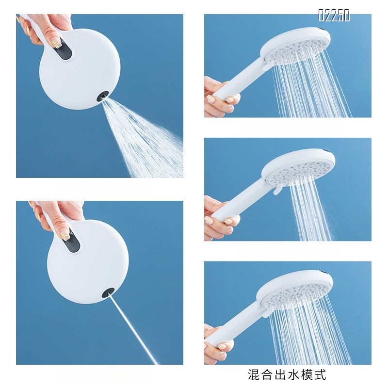 Brass Gun Gray Shower Set with Pressure-Boosting Showerhead for Bathroom and Toilet Piano Digital Display Tap