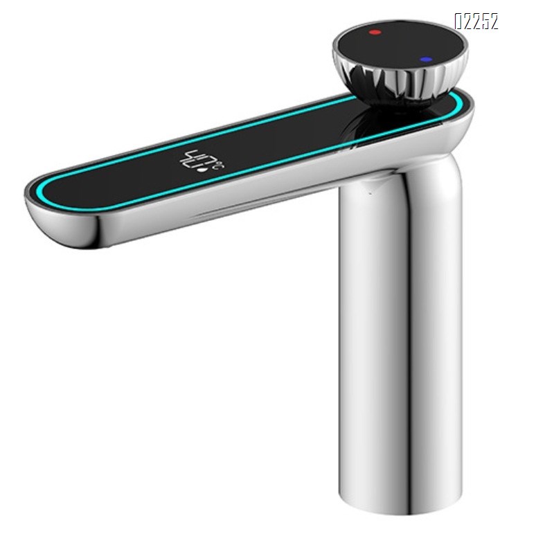 Digital Display Multi-Function Basin Faucet Color-Changing Ambient Light Bathroom Basin Hot and Cold Water Faucet