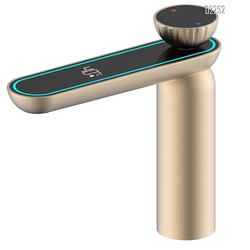 Digital Display Multi-Function Basin Faucet Color-Changing Ambient Light Bathroom Basin Hot and Cold Water Faucet