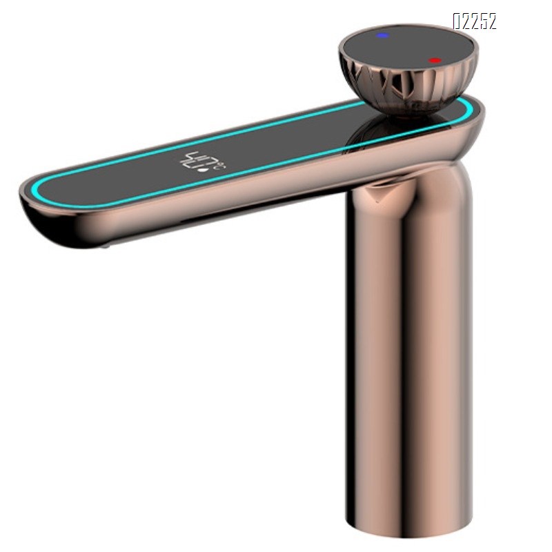 Digital Display Multi-Function Basin Faucet Color-Changing Ambient Light Bathroom Basin Hot and Cold Water Faucet