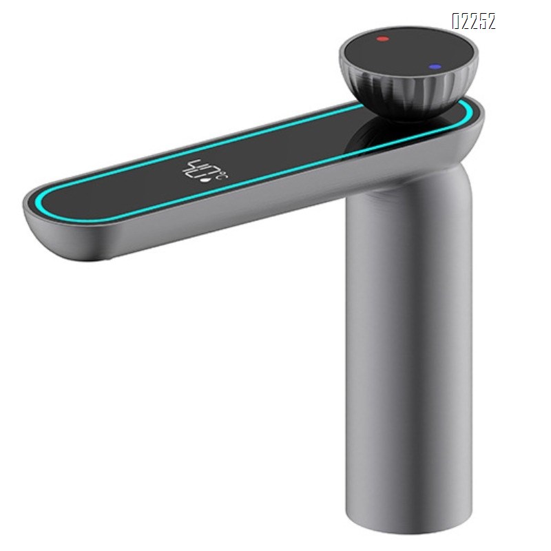 Digital Display Multi-Function Basin Faucet Color-Changing Ambient Light Bathroom Basin Hot and Cold Water Faucet