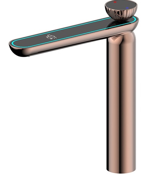 Digital Display Multi-Function Basin Faucet Color-Changing Ambient Light Bathroom Basin Hot and Cold Water Faucet