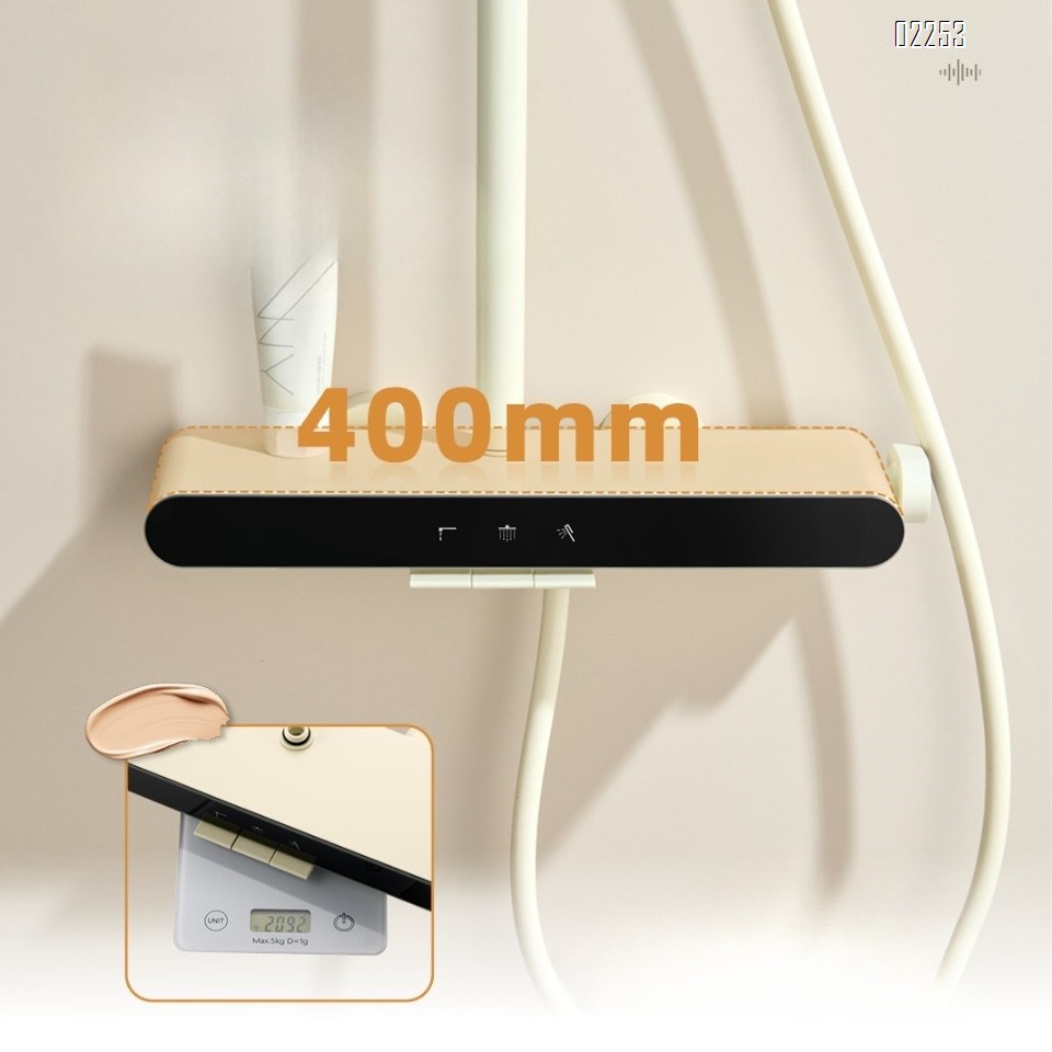 Piano large rain shower head set for home bathroom three-function rain shower all Brass cold and hot double control shower set