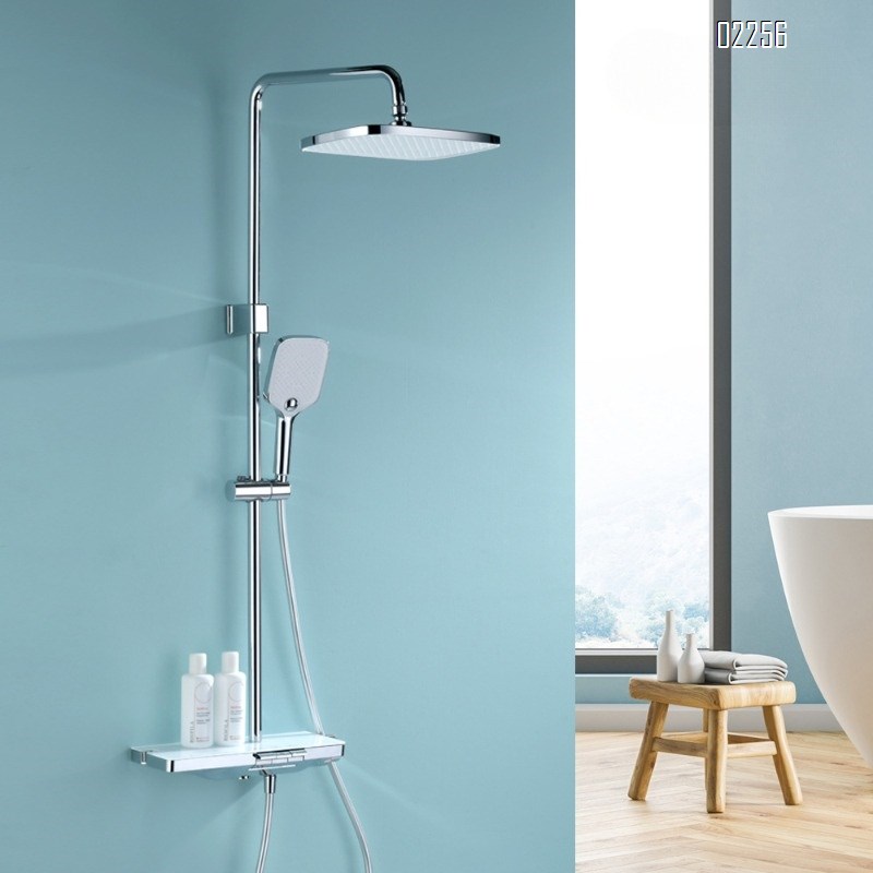 All-Brass Cold and Hot Water Digital Display Three-Function Household Shower Head Bathroom Ceiling Shower Set