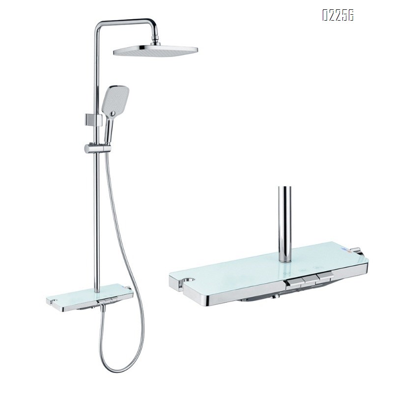 All-Brass Cold and Hot Water Digital Display Three-Function Household Shower Head Bathroom Ceiling Shower Set