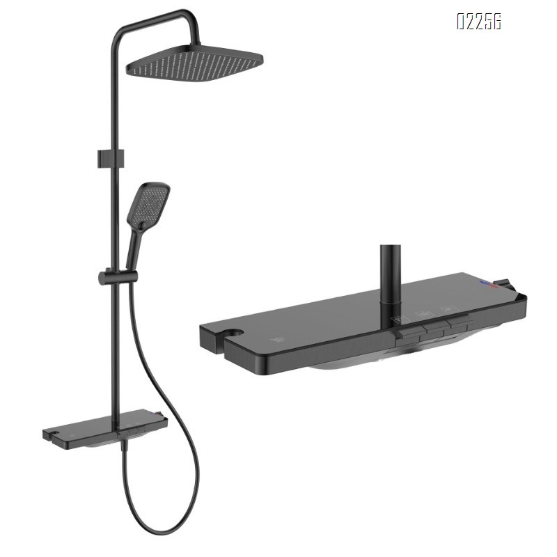 All-Brass Cold and Hot Water Digital Display Three-Function Household Shower Head Bathroom Ceiling Shower Set