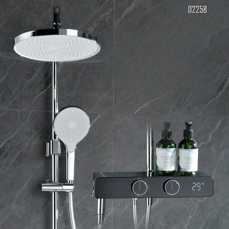 Shower Head Set Hotel Bathroom Household Rotating Wheel with Spray Gun Shower Head Brass