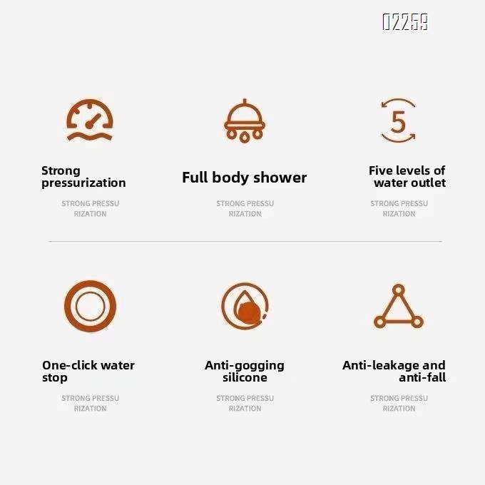 High Pressure Handheld Shower Head  6-Settings Powerful Water Spray Shower Head Against Low Pressure Water  with Hose Bracket