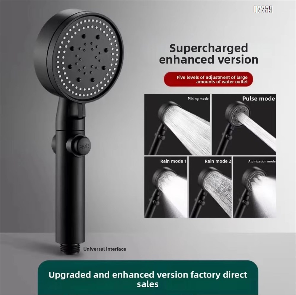 High Pressure Handheld Shower Head  6-Settings Powerful Water Spray Shower Head Against Low Pressure Water  with Hose Bracket