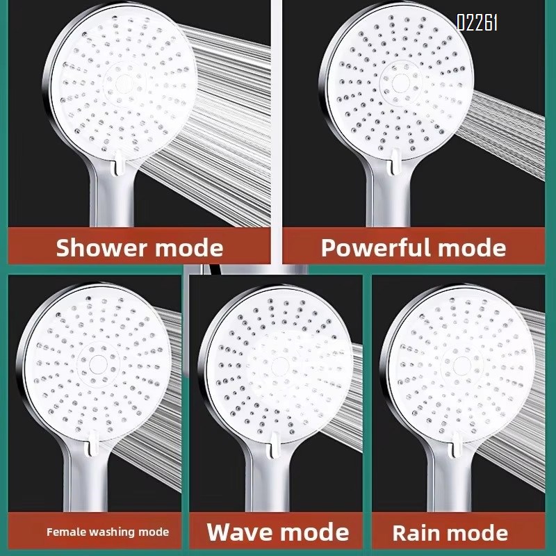 Shower Head with Handheld, High Pressure 5 Spray Mode Showerhead  for Pets and Bathroom with Stainless Hose and Adjustable Mount