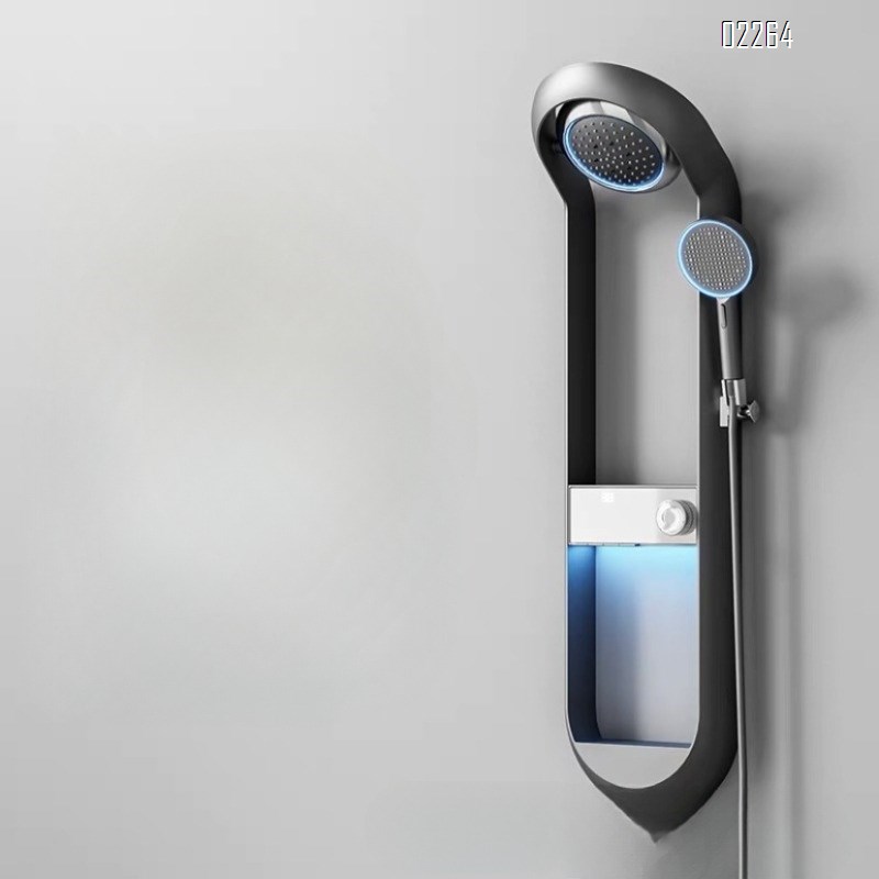 Brass Intelligent Digital Display Rain Bath Constant Temperature Shower Head Set Household Supercharged Bathroom