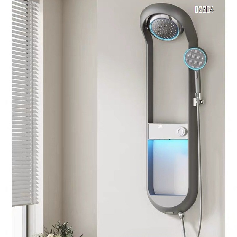 Brass Intelligent Digital Display Rain Bath Constant Temperature Shower Head Set Household Supercharged Bathroom