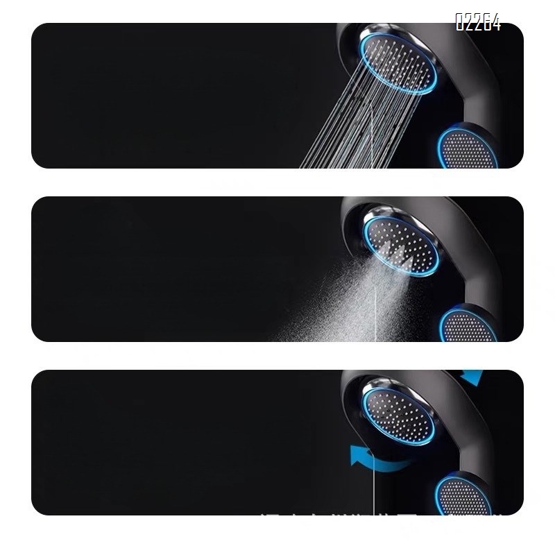 Brass Intelligent Digital Display Rain Bath Constant Temperature Shower Head Set Household Supercharged Bathroom