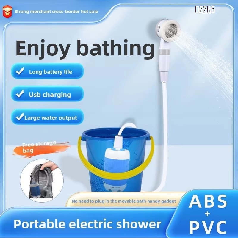 Portable Shower Head Battery Powered Pump Handheld Rechargeable Showerhead dormitory essentialsfor Car Wash,Pet rinse