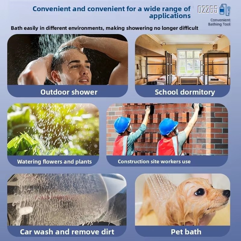 Portable Shower Head Battery Powered Pump Handheld Rechargeable Showerhead dormitory essentialsfor Car Wash,Pet rinse