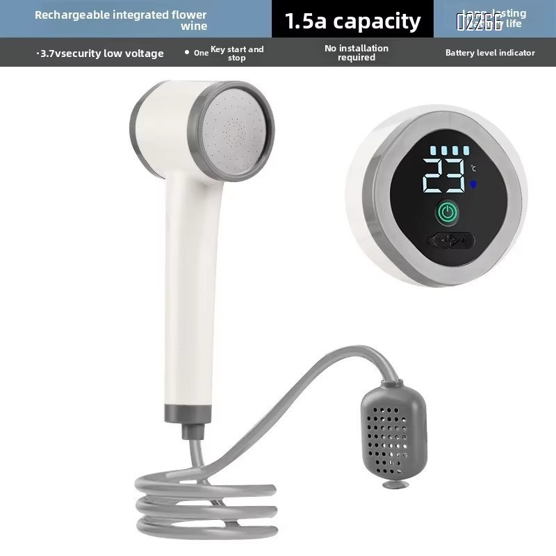 Portable Outdoor Shower, Battery Powered Compact Handheld Rechargeable Camping Showerhead Car Wash Pet Cleaning