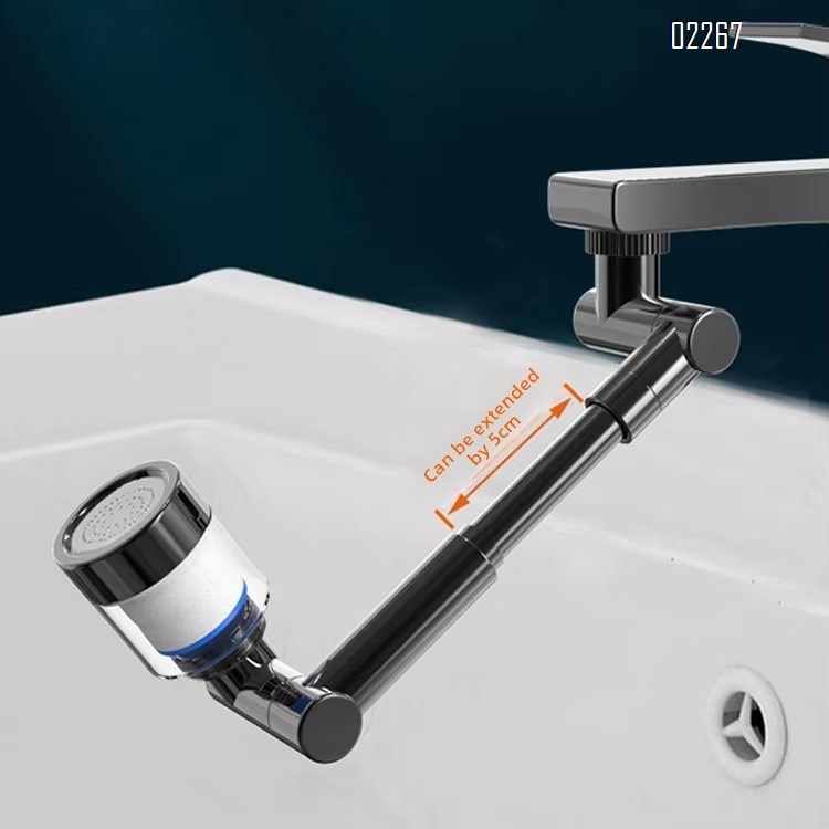 Swivel Faucet Extender with Filter, Sink Water Faucet Aerator Extension Swivel Robotic Arm Bathroom Faucet Extender Kitchen