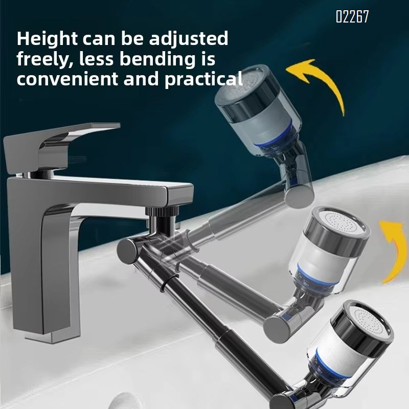 Swivel Faucet Extender with Filter, Sink Water Faucet Aerator Extension Swivel Robotic Arm Bathroom Faucet Extender Kitchen