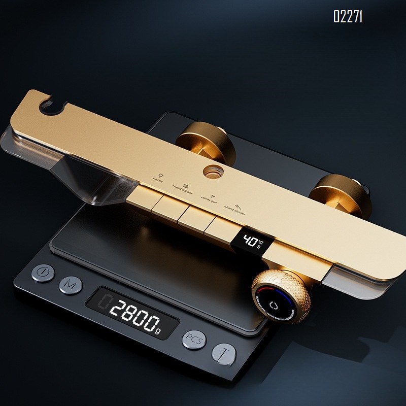 All-Brass Digital Display Luxury Shower Set Intelligent Constant Temperature Massage Bathroom Shower head
