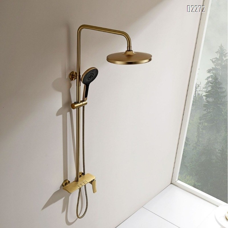 Shower Head Set Full Copper Bathroom Shower Storage Shower Head Piano Key Increased Pressure Shower Head