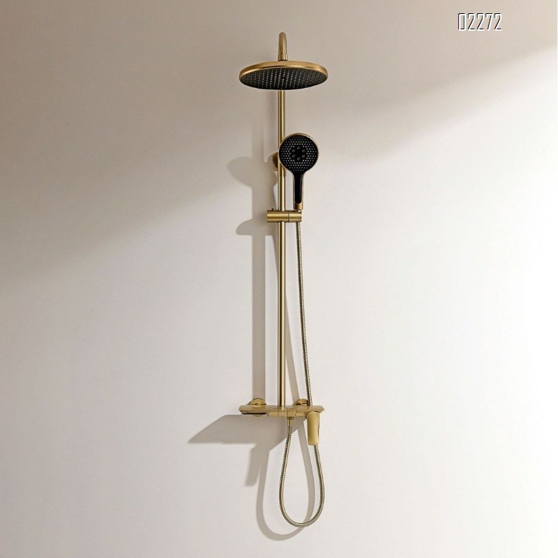 Shower Head Set Full Copper Bathroom Shower Storage Shower Head Piano Key Increased Pressure Shower Head