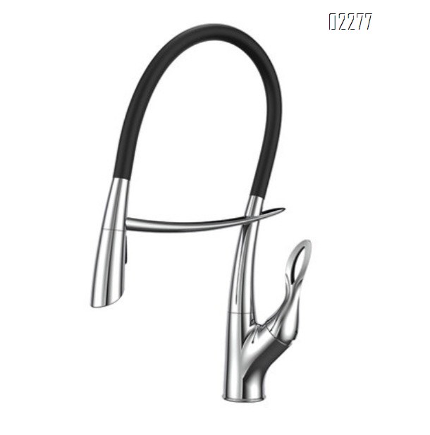 German Craft Brass Silicone Pipe High Appearance Gun Gray Kitchen Faucet Hot and Cold Mixer Sink Faucet