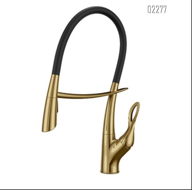 German Craft Brass Silicone Pipe High Appearance Gun Gray Kitchen Faucet Hot and Cold Mixer Sink Faucet