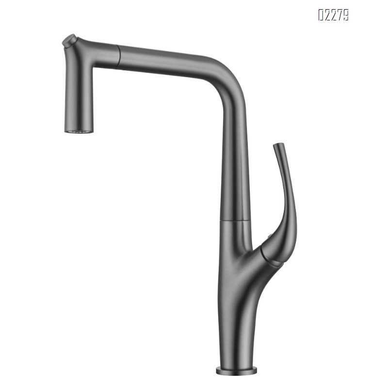 All-Brass Household Kitchen Pull-Out Hot and Cold Water Faucet for Sink Basin Dishwashing Sink Splash-Proof Faucet