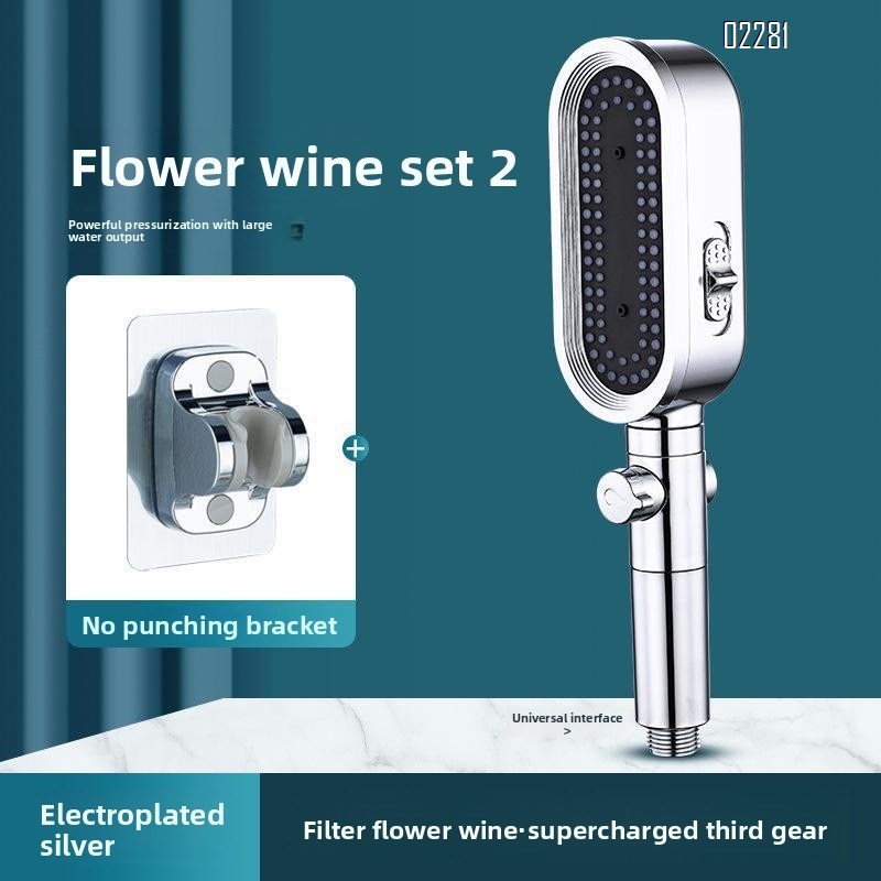 High Pressure Shower Head   Handheld  3-Settings Powerful Water Spray Shower Head with Holder