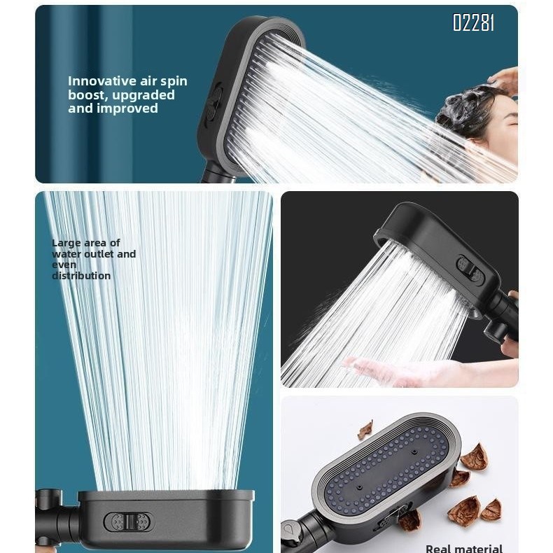 High Pressure Shower Head   Handheld  3-Settings Powerful Water Spray Shower Head with Holder