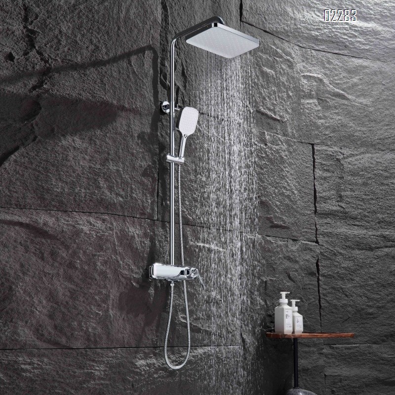 Three-Function Brass Gold Constant Temperature Shower Set for Home Use Simple Pressurized Shower head Set