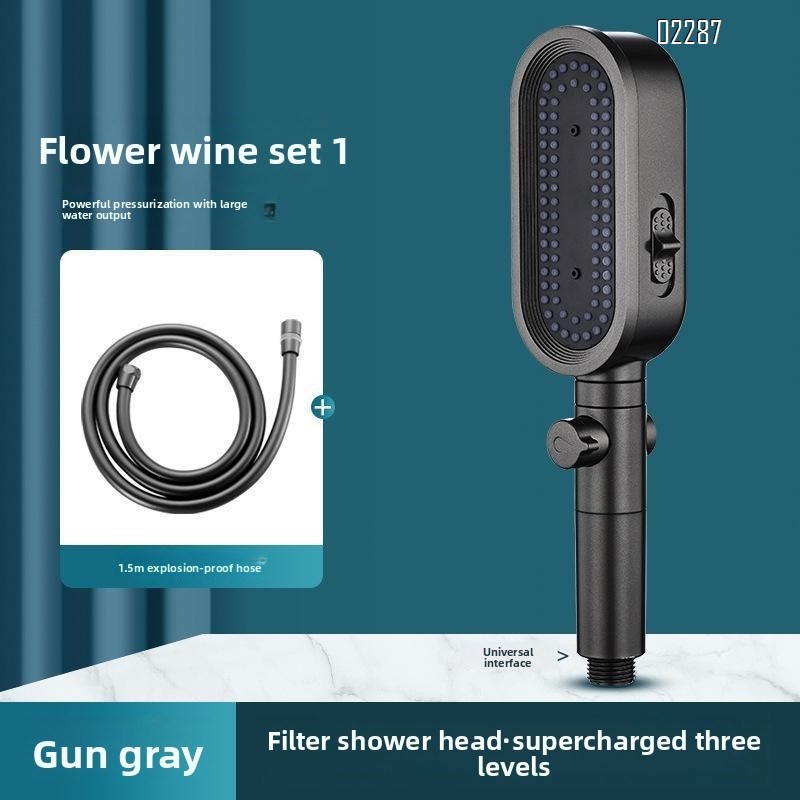High Pressure Shower Head   Handheld  3-Settings Powerful Water Spray Shower Head with Hose