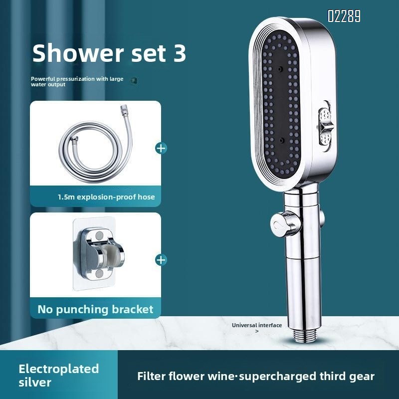 High Pressure Shower Head Handheld  3-Settings Powerful Water Spray Shower Head with Hose and Holder