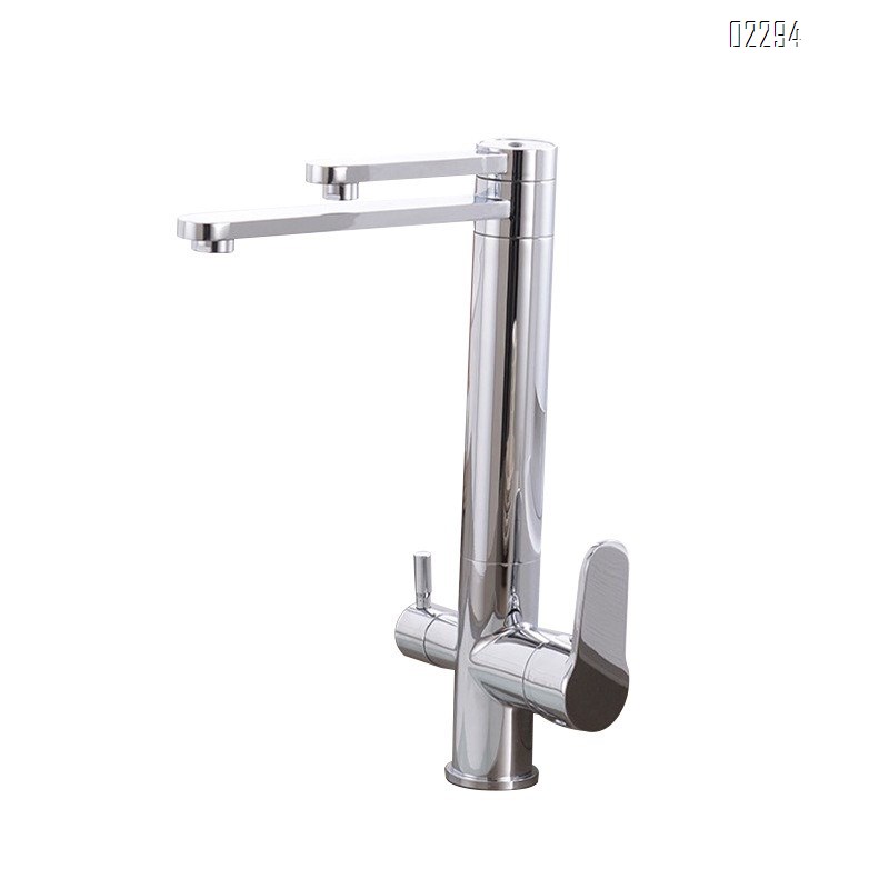 Brass Chrome High Inter-Platform Basin Rotating Sink Kitchen Faucet Creative Hot and Cold Multifunctional Kitchen Tap