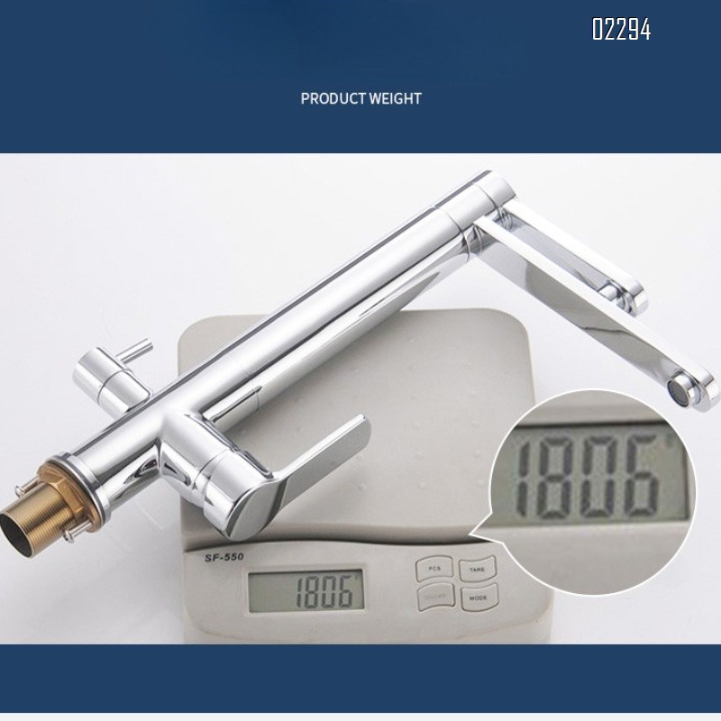 Brass Chrome High Inter-Platform Basin Rotating Sink Kitchen Faucet Creative Hot and Cold Multifunctional Kitchen Tap