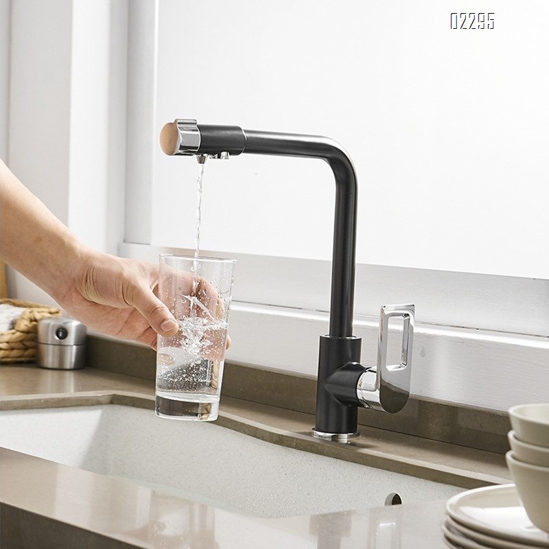 Brass Black Kitchen Faucet Single-Handle Hot and Cold Water Mixer modern Kitchen sink water Best Faucets Tap