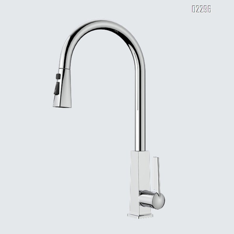 Pull-out Kitchen Faucet Hot and Cold Dual-use Kitchen Sink Basin Pool Telescopic All-Brass Household Tap