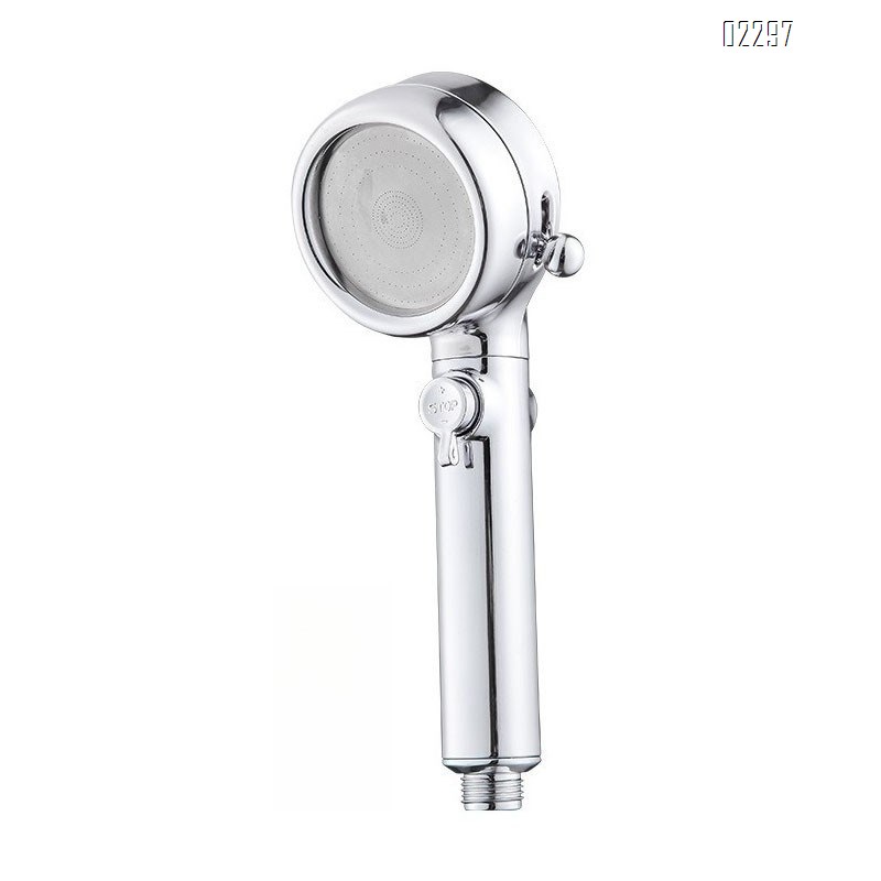 High Pressure 3 Function Showerhead with Handheld Against Low Pressure Water Supply Pipeline